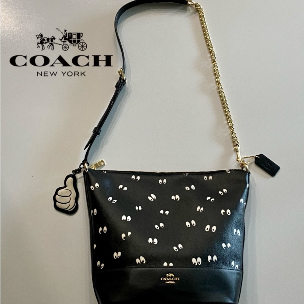 Coach X Disney 1941 DARK FAIRY TALE Collection Set Spooky Eyes DUFFLE SNOW fob